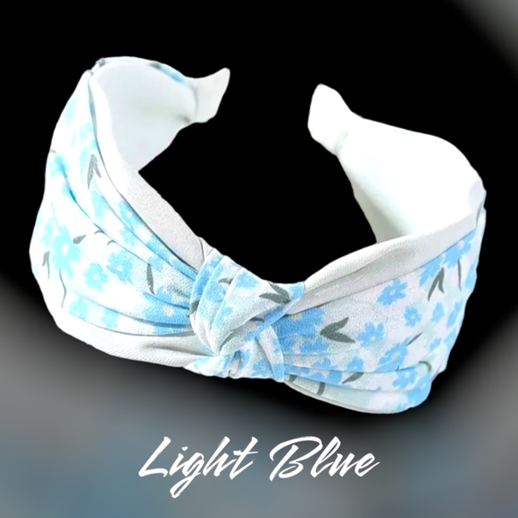 Just-Jen's Fashion Light Blue Floral Knotted Style Headband. NWT - Picture 10 of 11